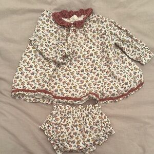 Floral Baby Dress and Bloomers Set